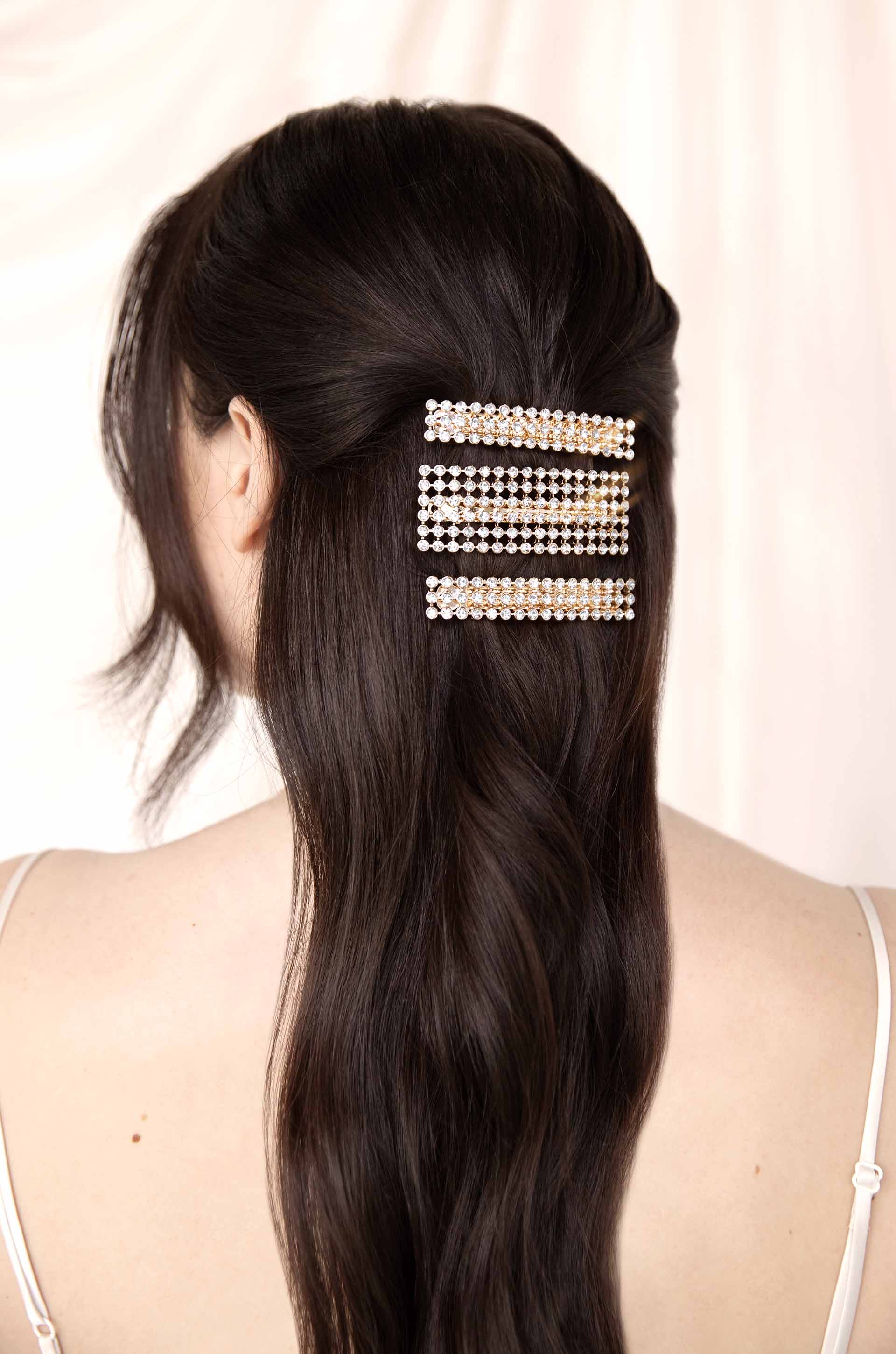 hair accessories for black dress Black Crystal Bridal Hair Pin | Wedding Hair Accessory | Handmade Prom Hairpin