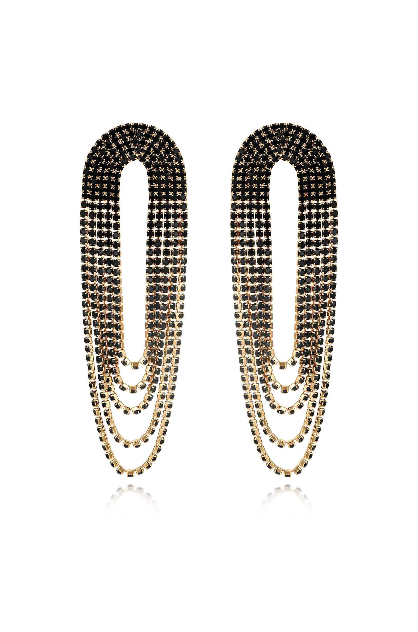 Crystal Drape Fringe Earrings