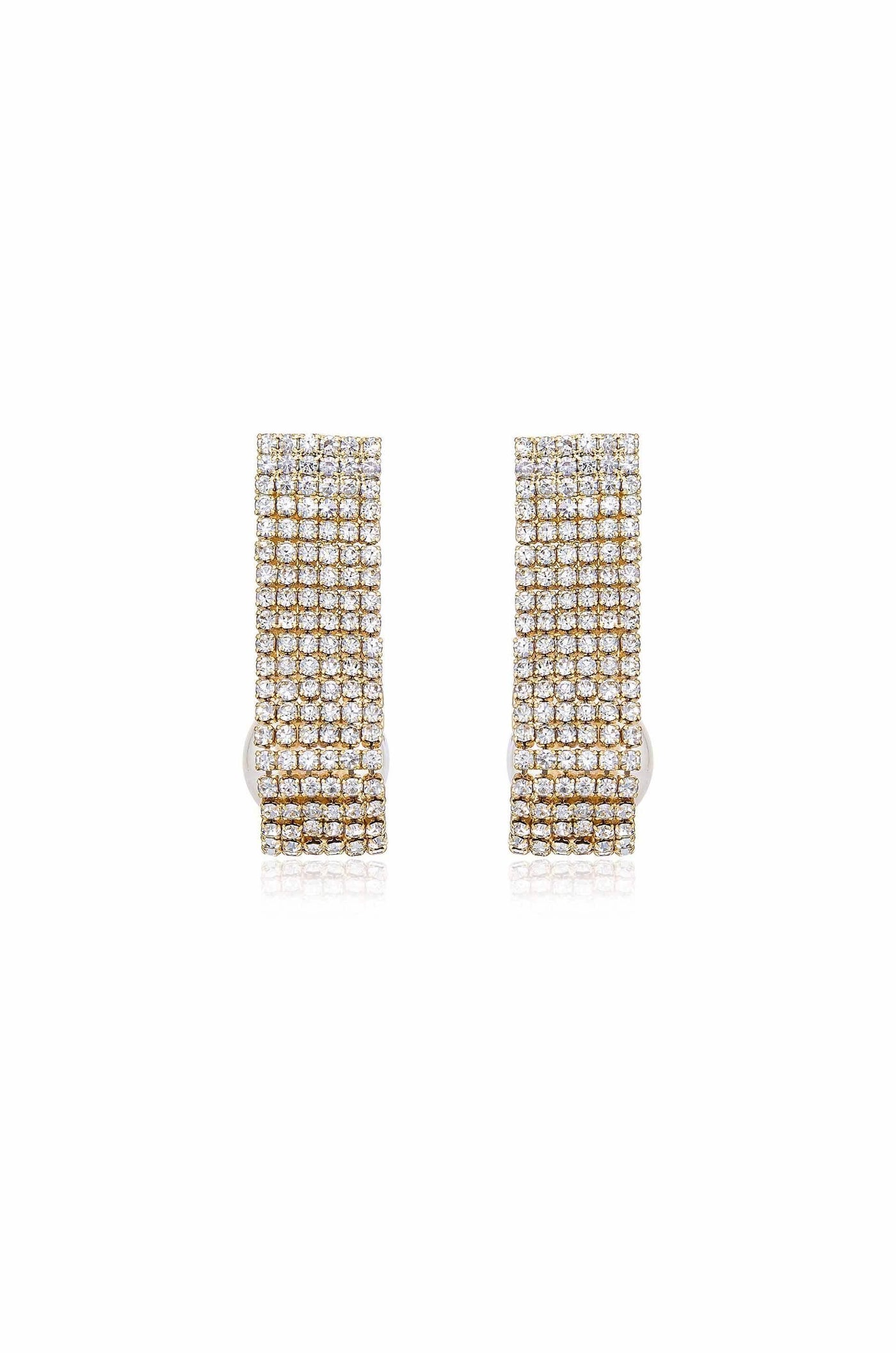 Swaddled Pearl Crystal Teardrop Earrings