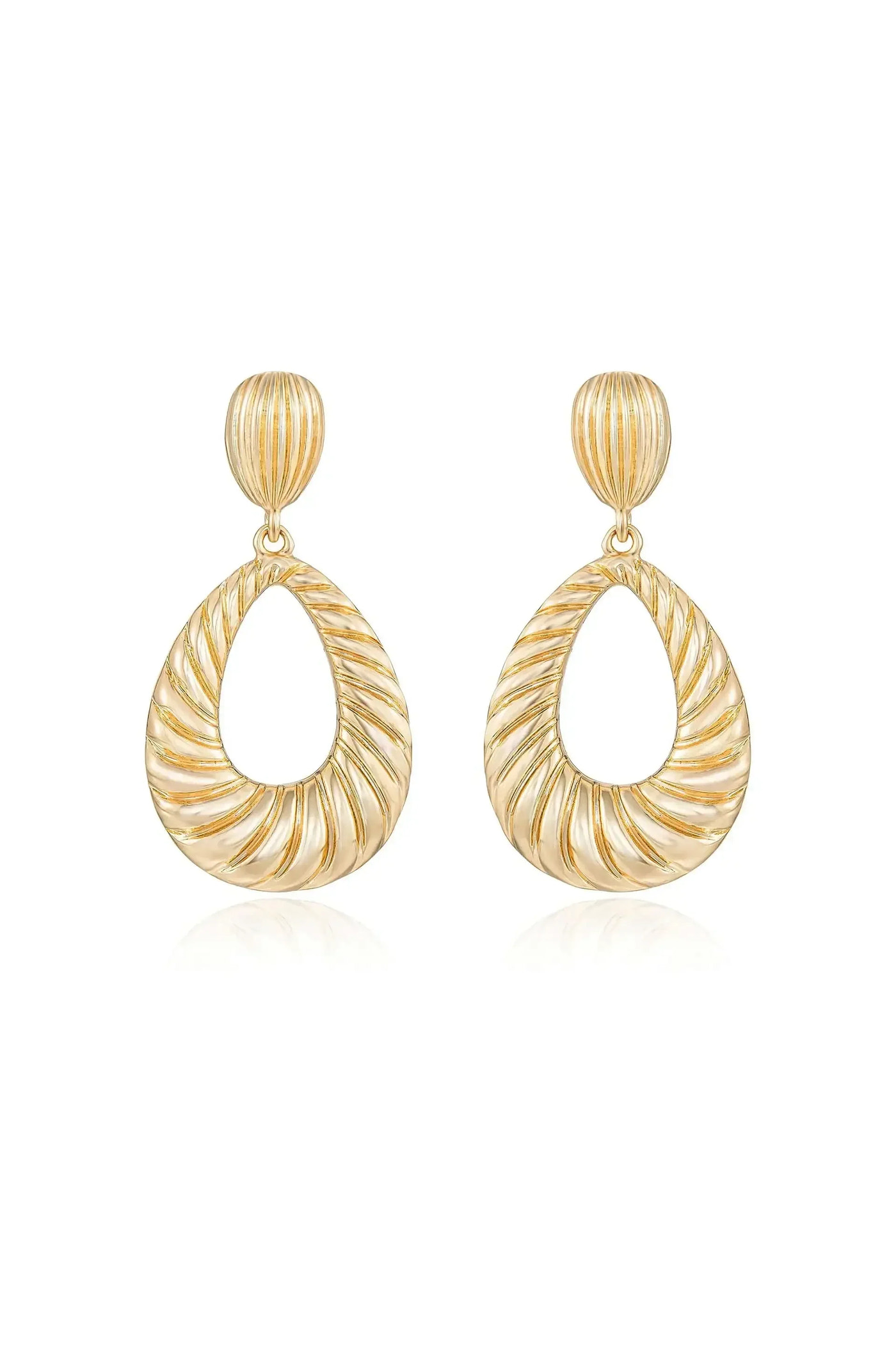 Teardrop Wave Detailed Earrings