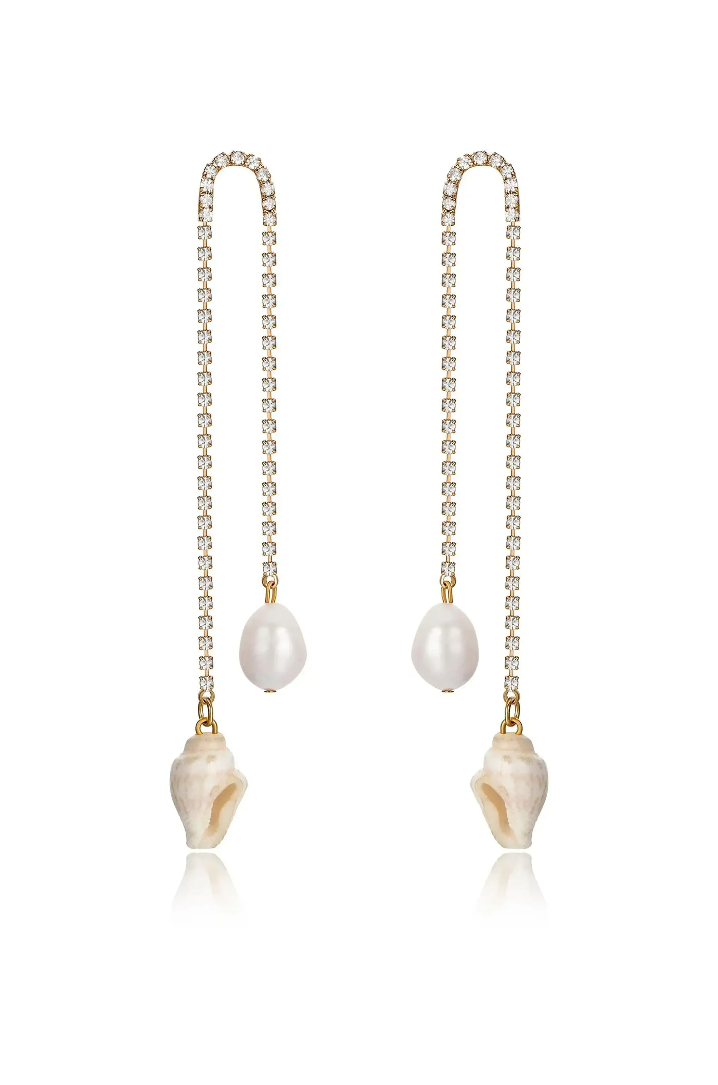 Balanced Shell and Pearl Earrings