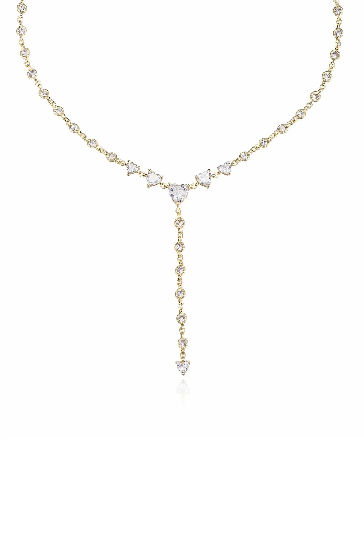 Queen of Hearts Crystal Lariat Necklace
