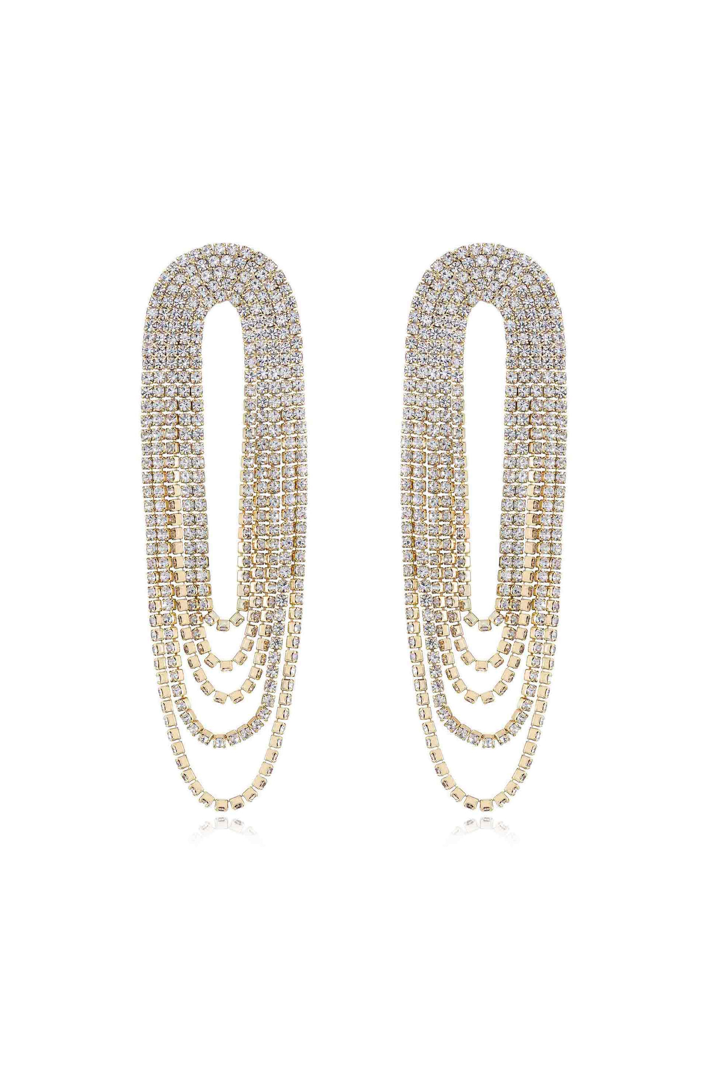 Crystal Drape Fringe Earrings
