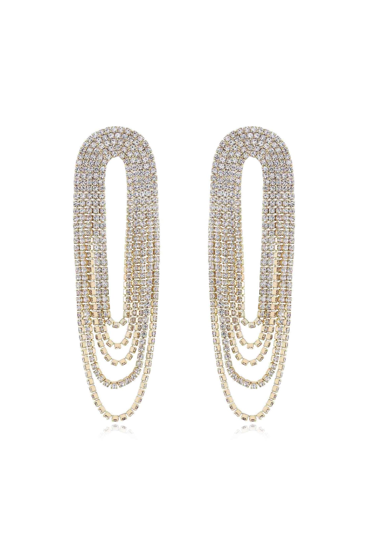 Crystal Drape Fringe Earrings