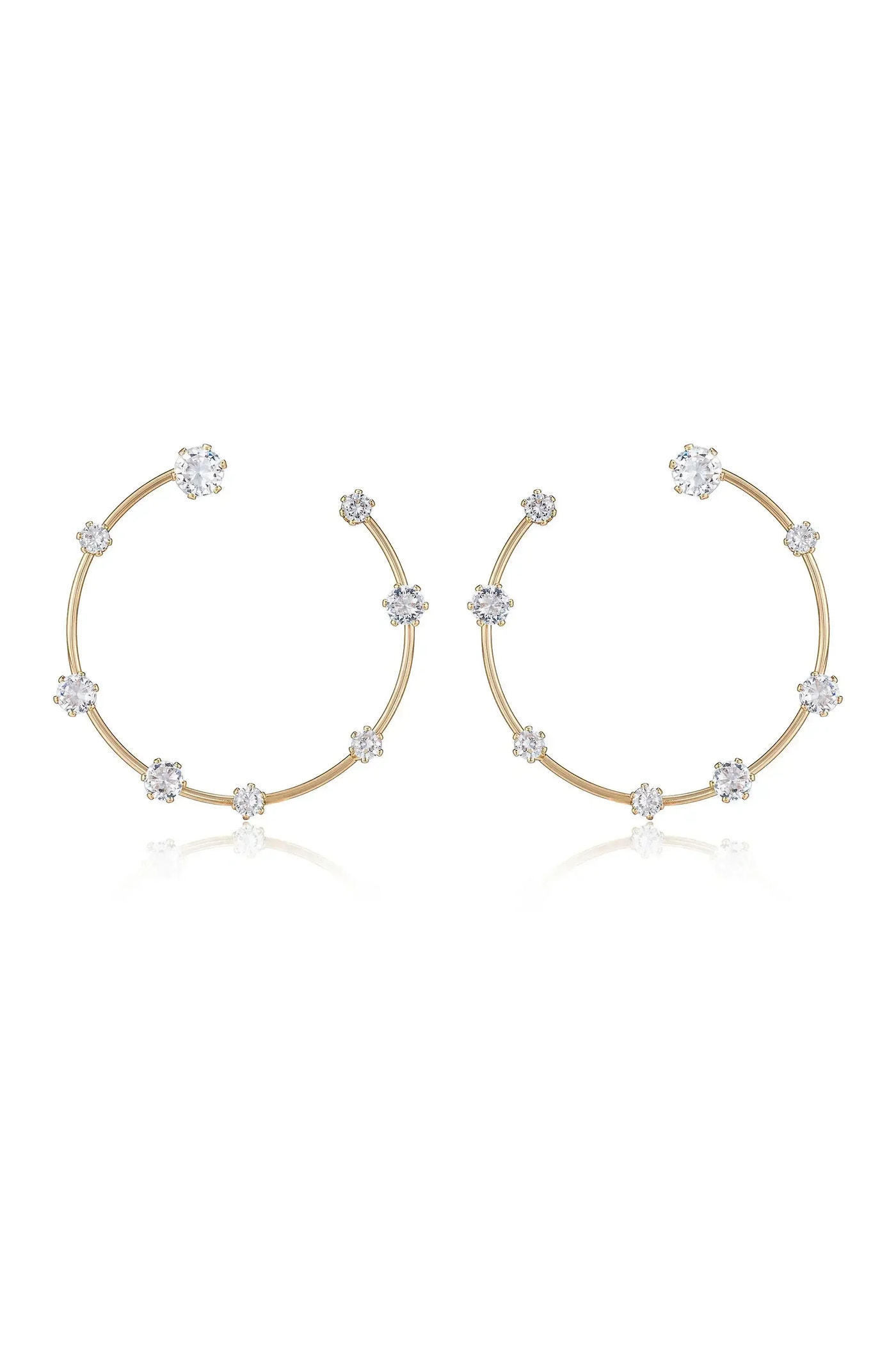 Celestial Large Wire & Crystal Ring Earrings