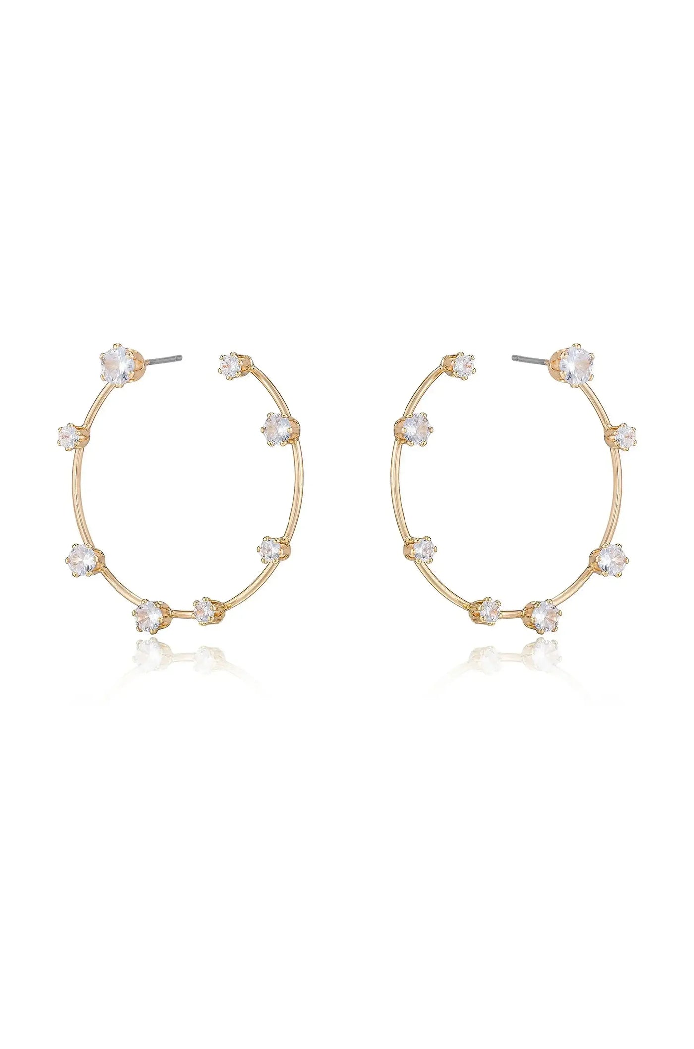 Celestial Large Wire & Crystal Ring Earrings