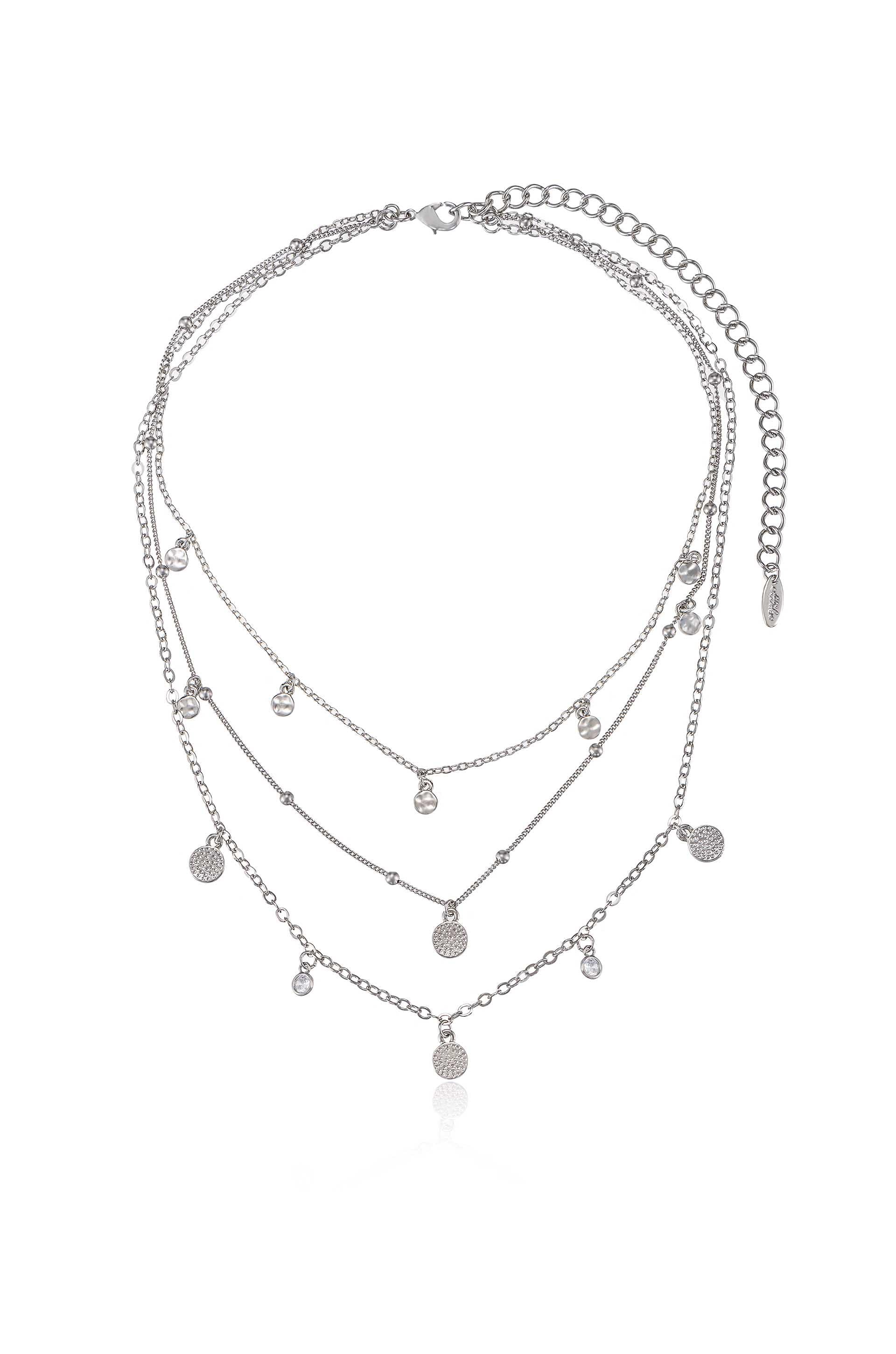 Crystal Detailed Triple Layer Necklace - Main Image