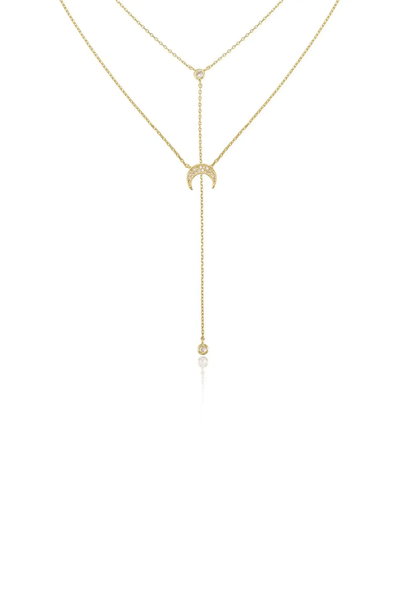 Dainty Layered Crescent Moon Necklace Set