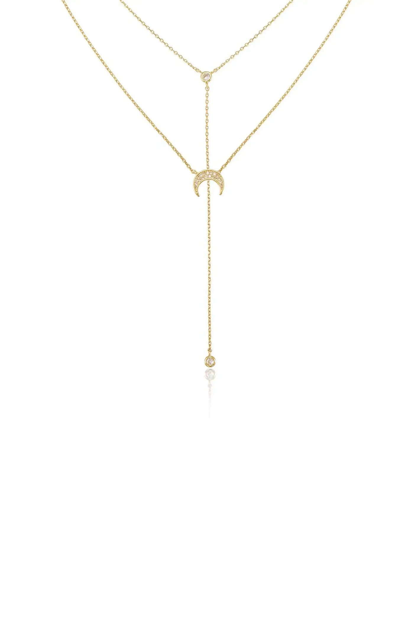 Dainty Layered Crescent Moon Necklace Set