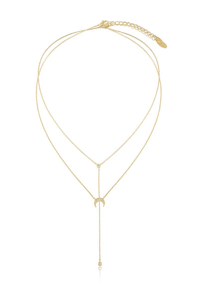Dainty Layered Crescent Moon Necklace Set