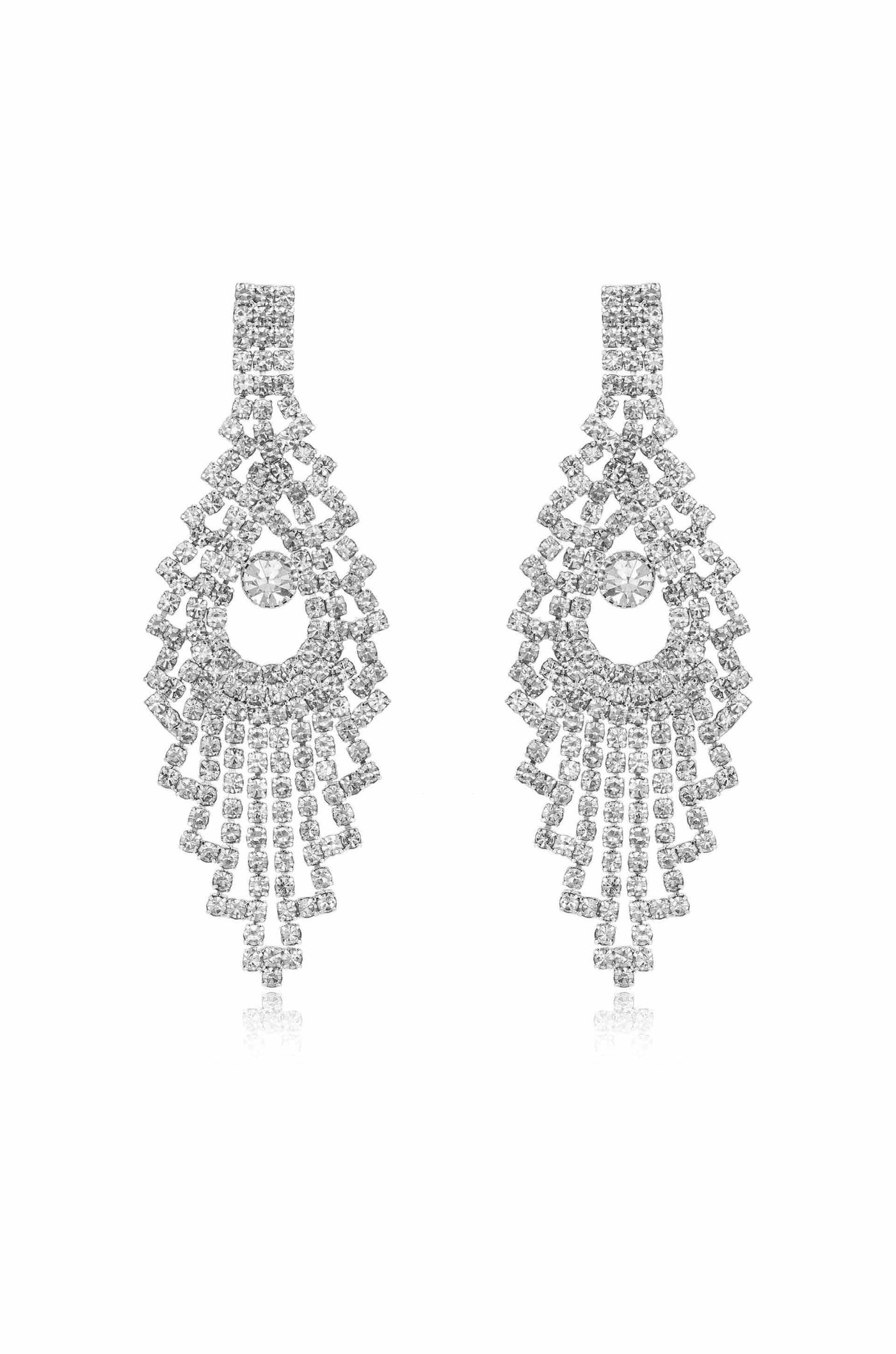 Charming Chandelier Crystal & Silver Plated Earrings