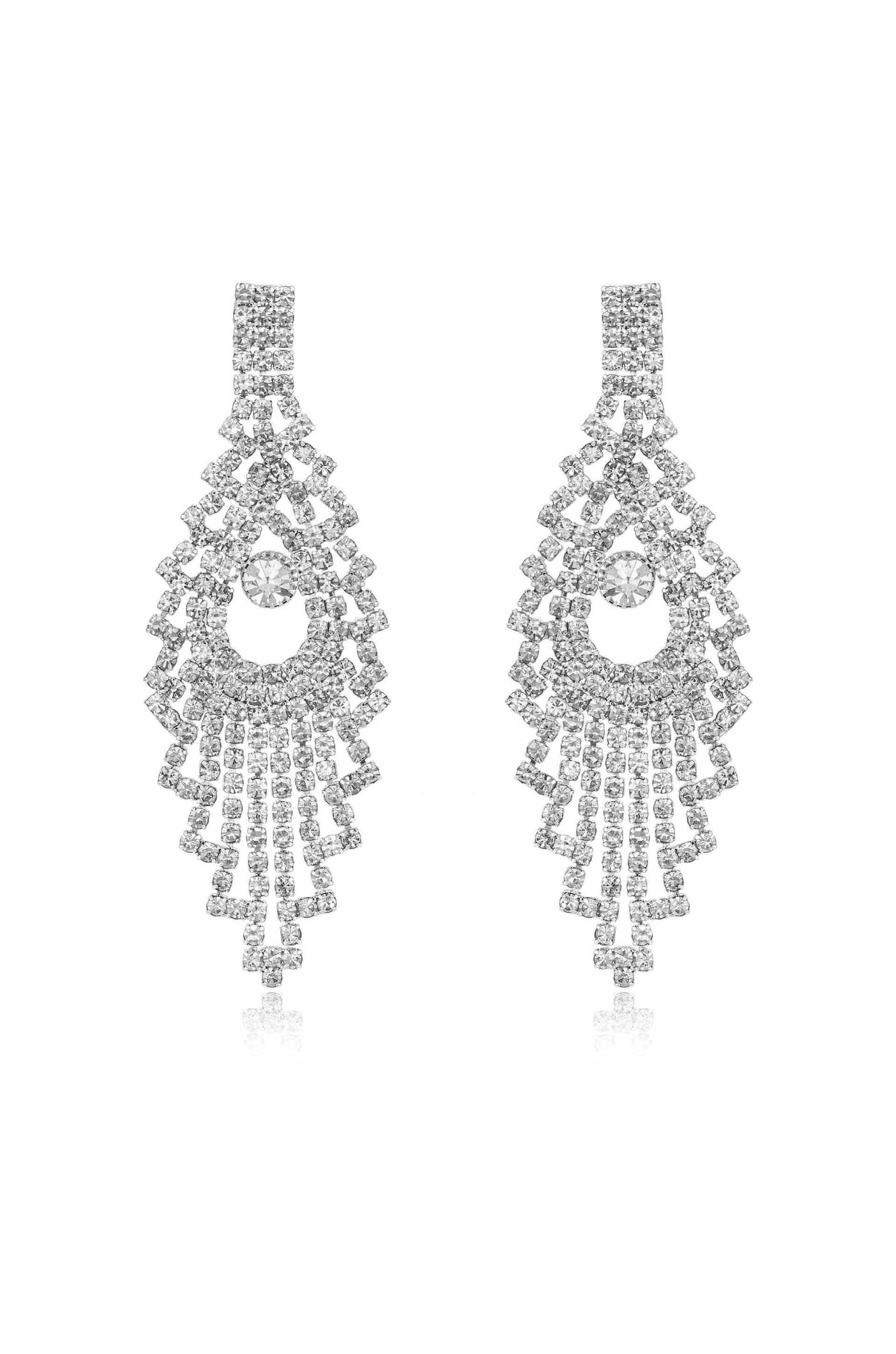 Charming Chandelier Crystal & Silver Plated Earrings