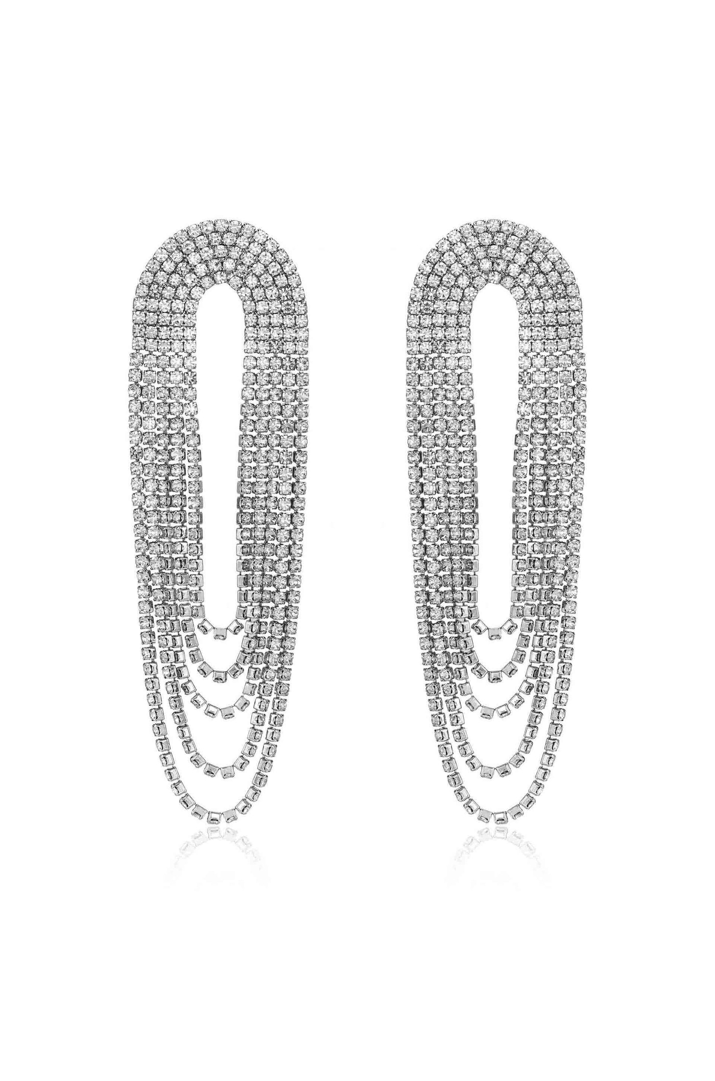 Crystal Drape Fringe Earrings