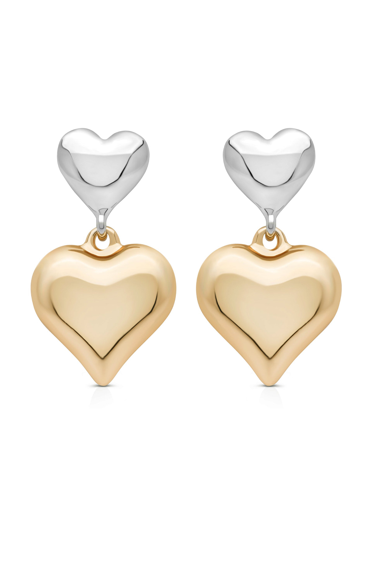 Mixed Metal Heart Earrings