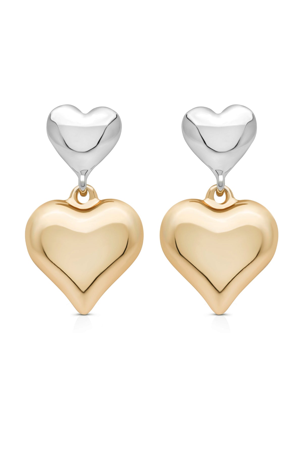 Mixed Metal Heart Earrings