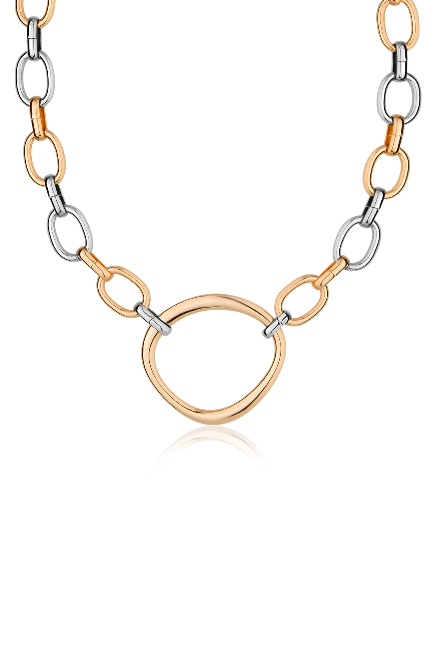 Mixed Metal Chain Link Choker Necklace