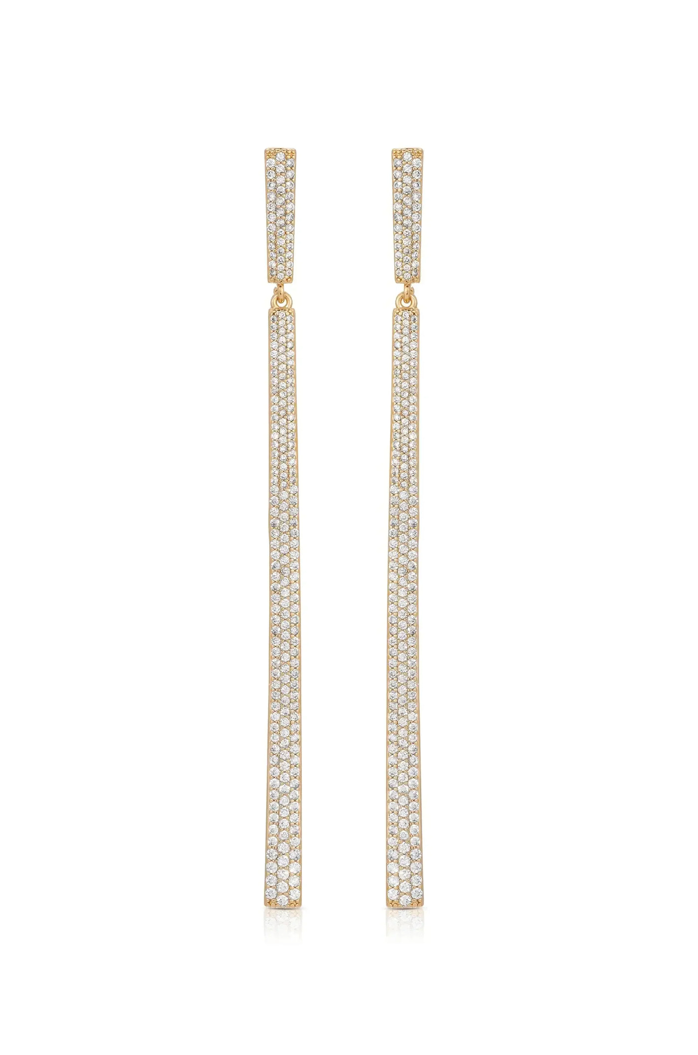 Straight Drop Crystal Dangle Earrings