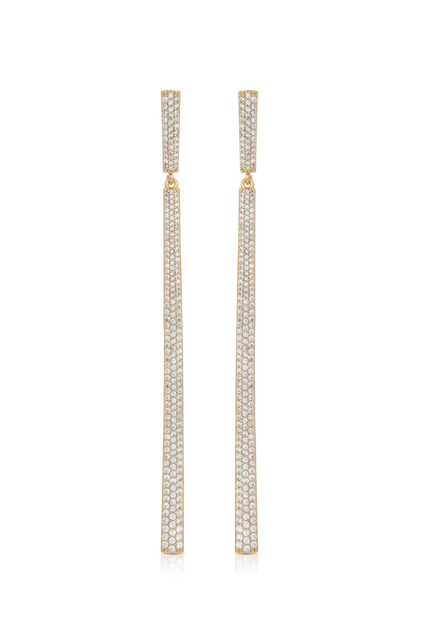 Straight Drop Crystal Dangle Earrings