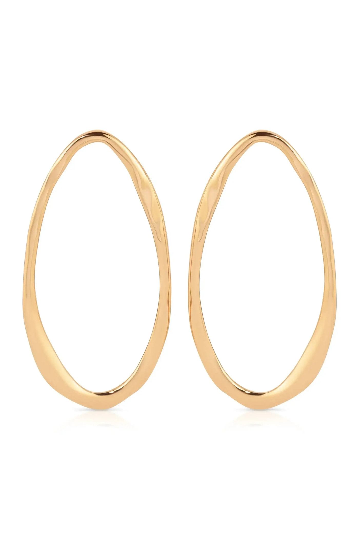 Hammered Large Oval Earrings