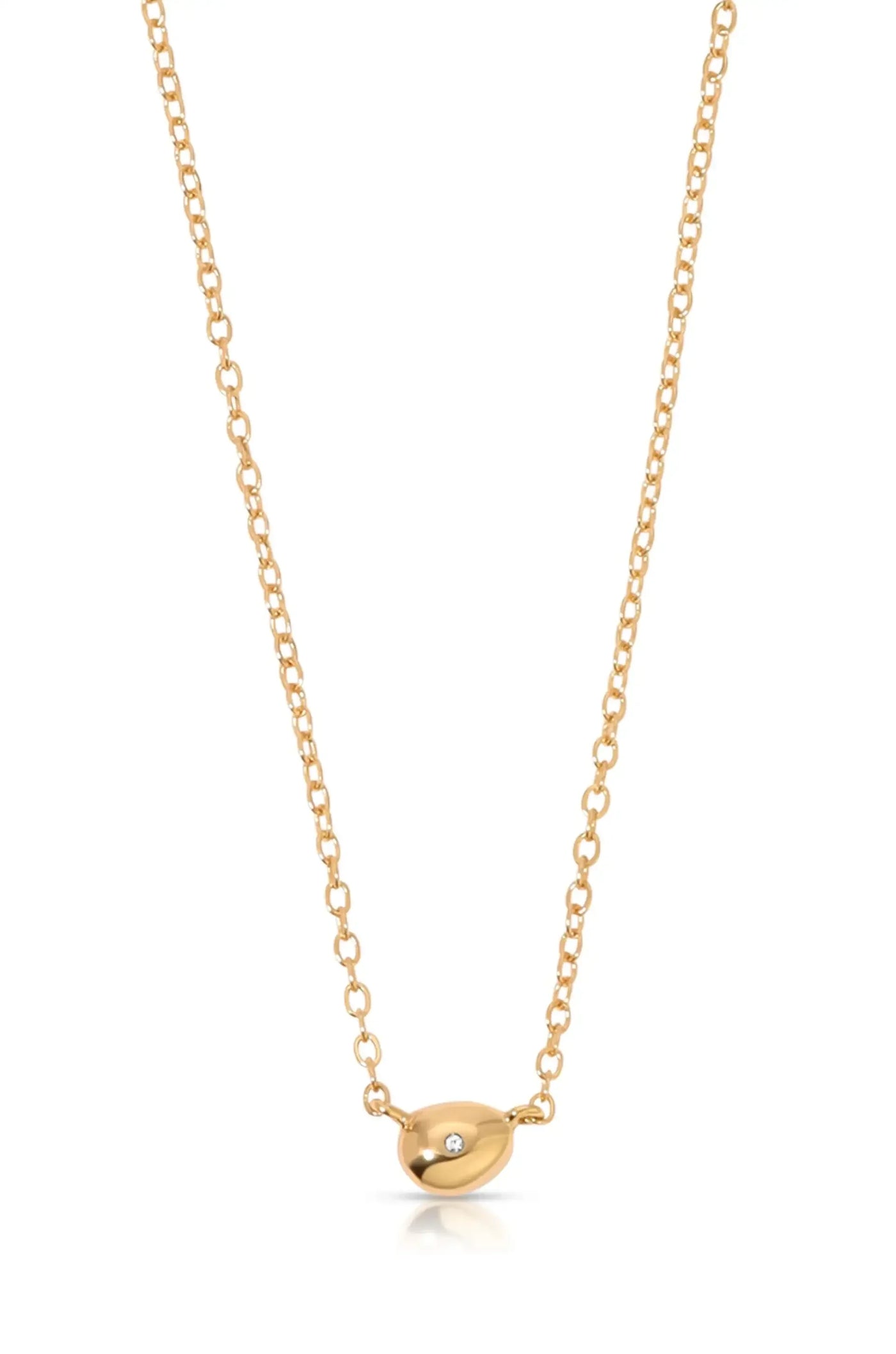 Polished Dainty Pebble Necklace