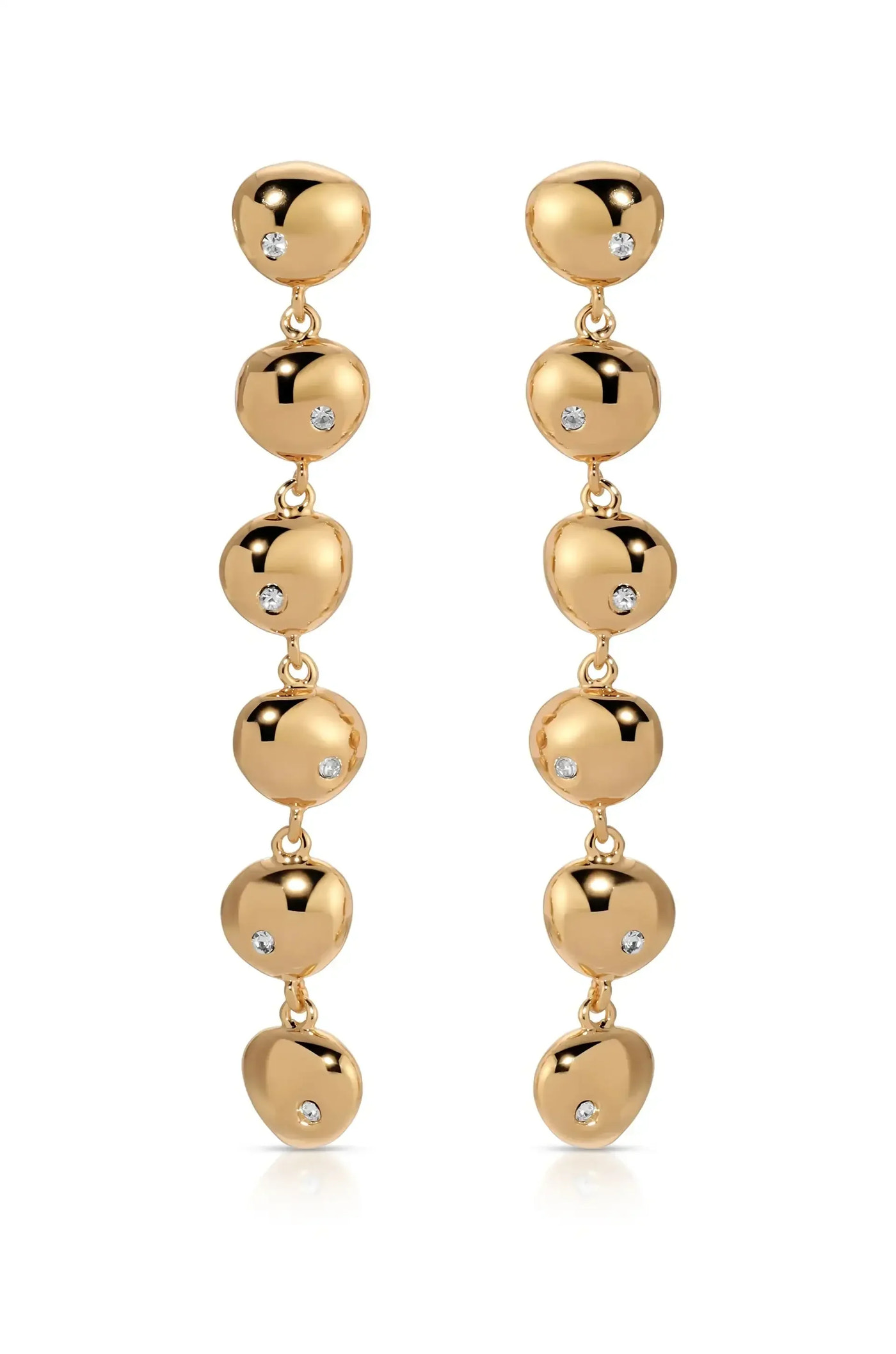 Polished Pebble Linear Dangle Earrings