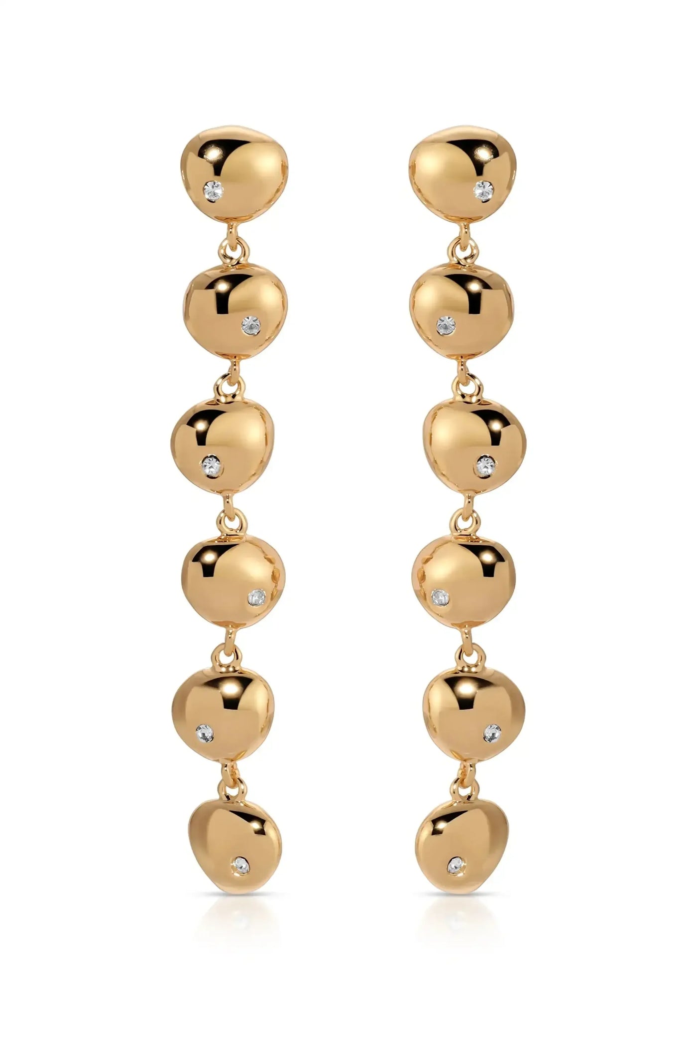 Polished Pebble Linear Dangle Earrings