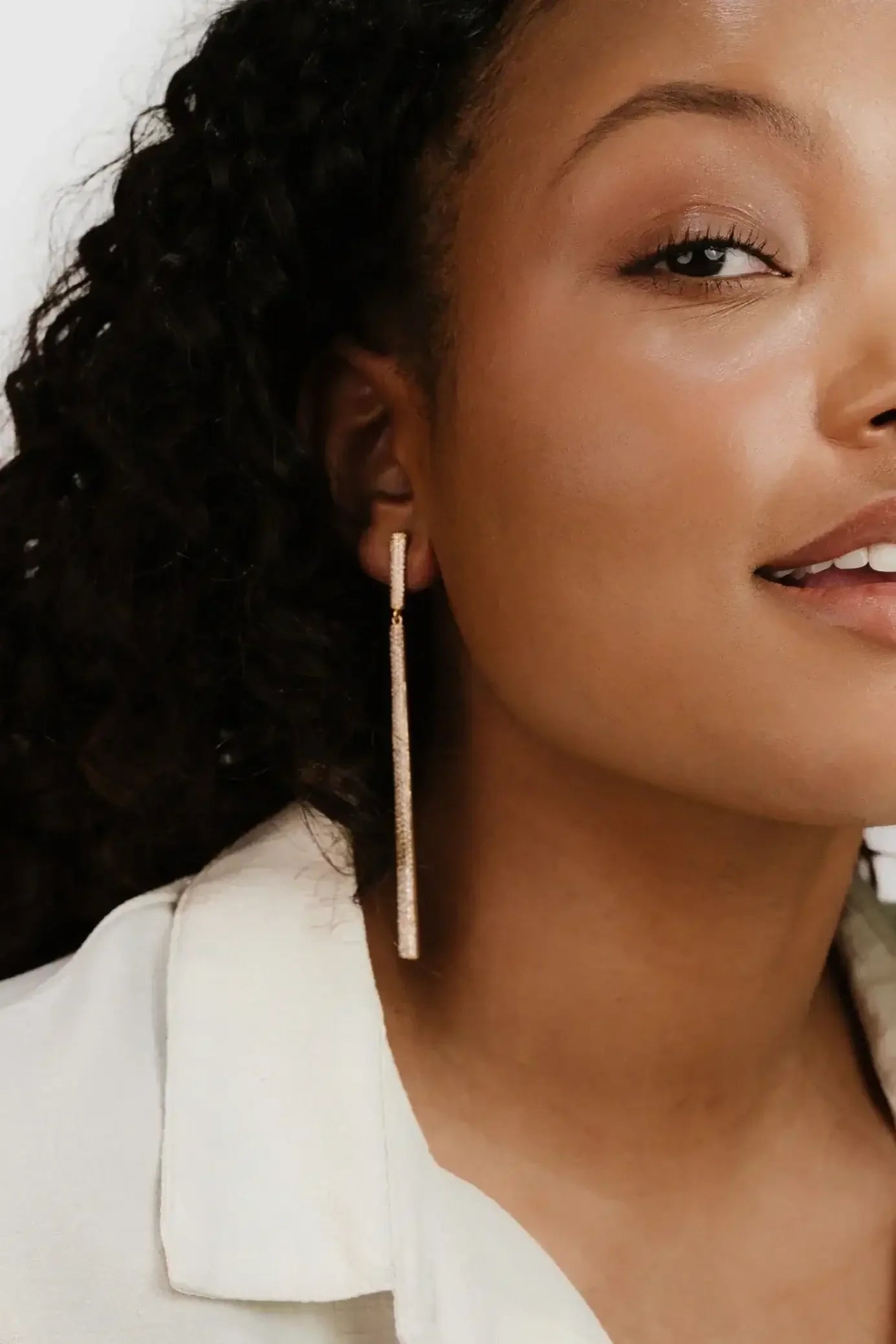 Straight Drop Crystal Dangle Earrings