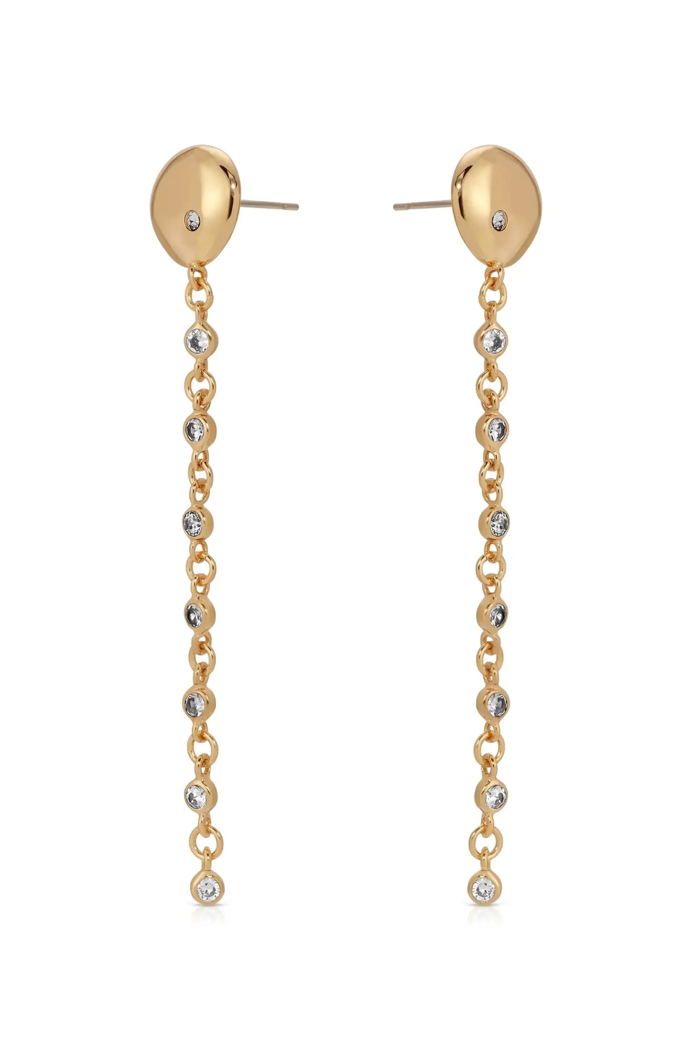 Polished Pebble Linear Chain Earrings