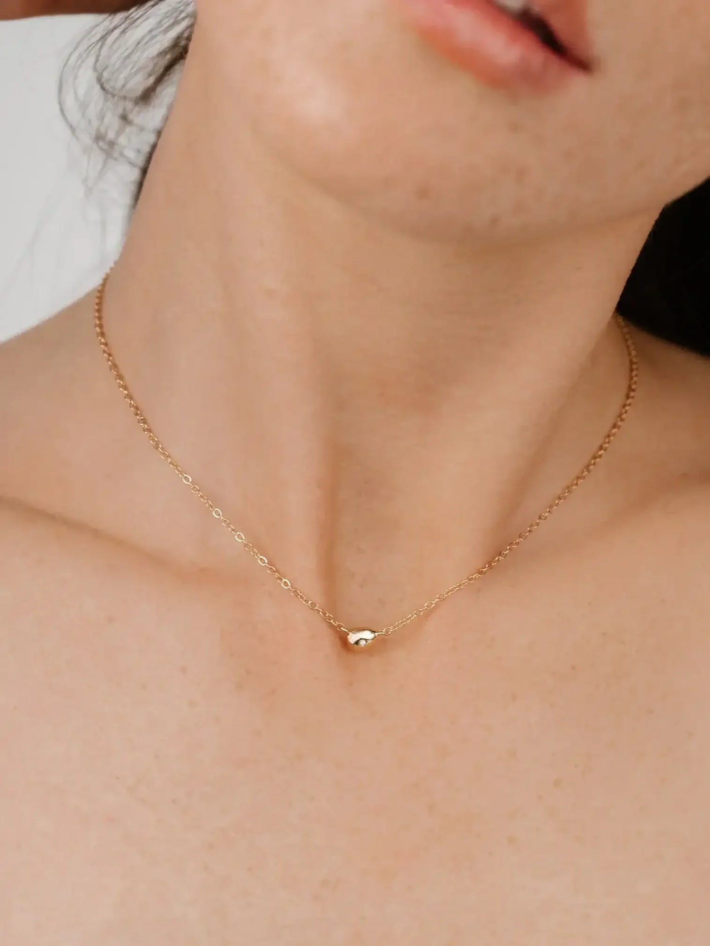 Polished Dainty Pebble Necklace