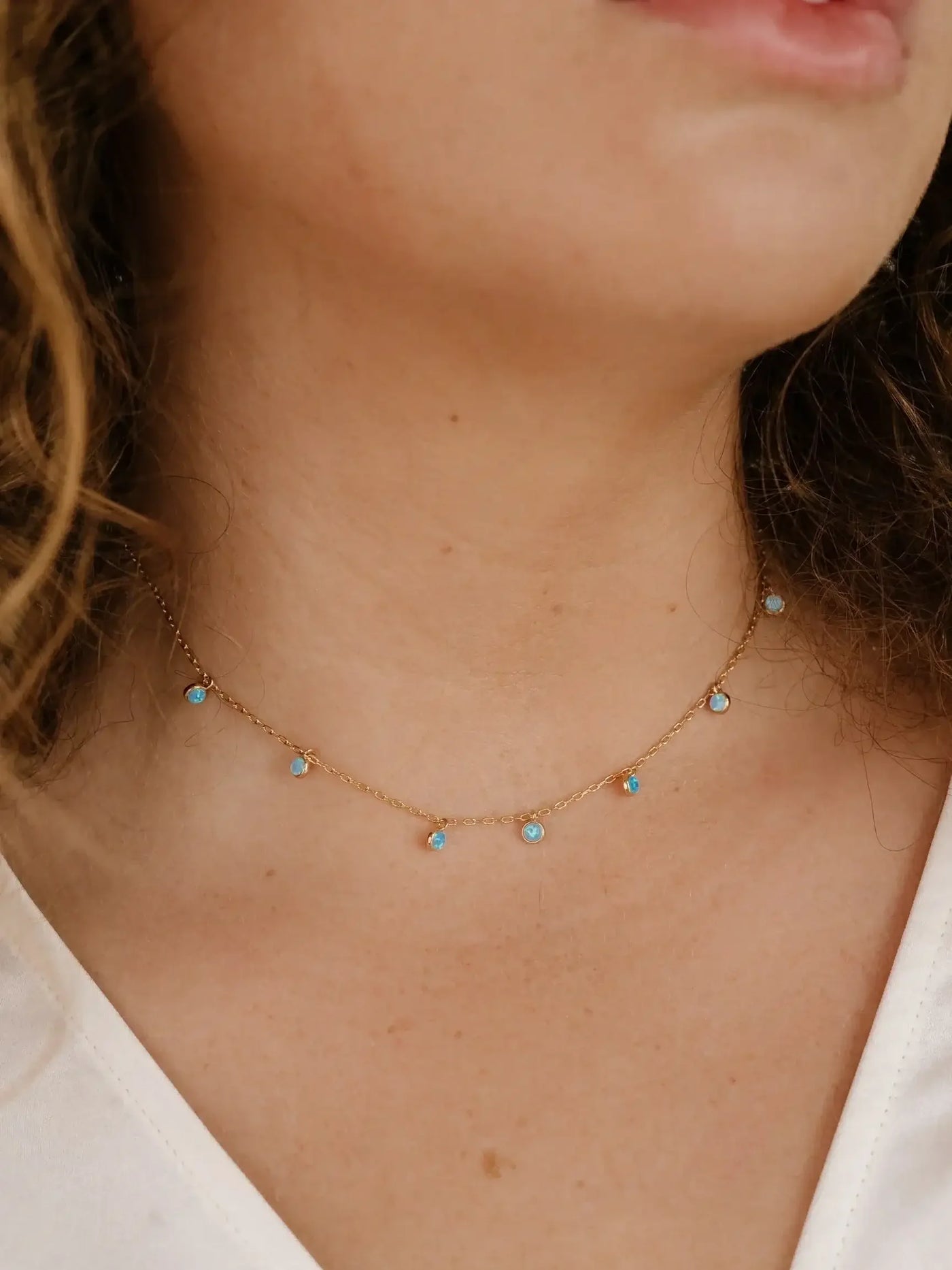 Fine Tune Blue Opal Necklace