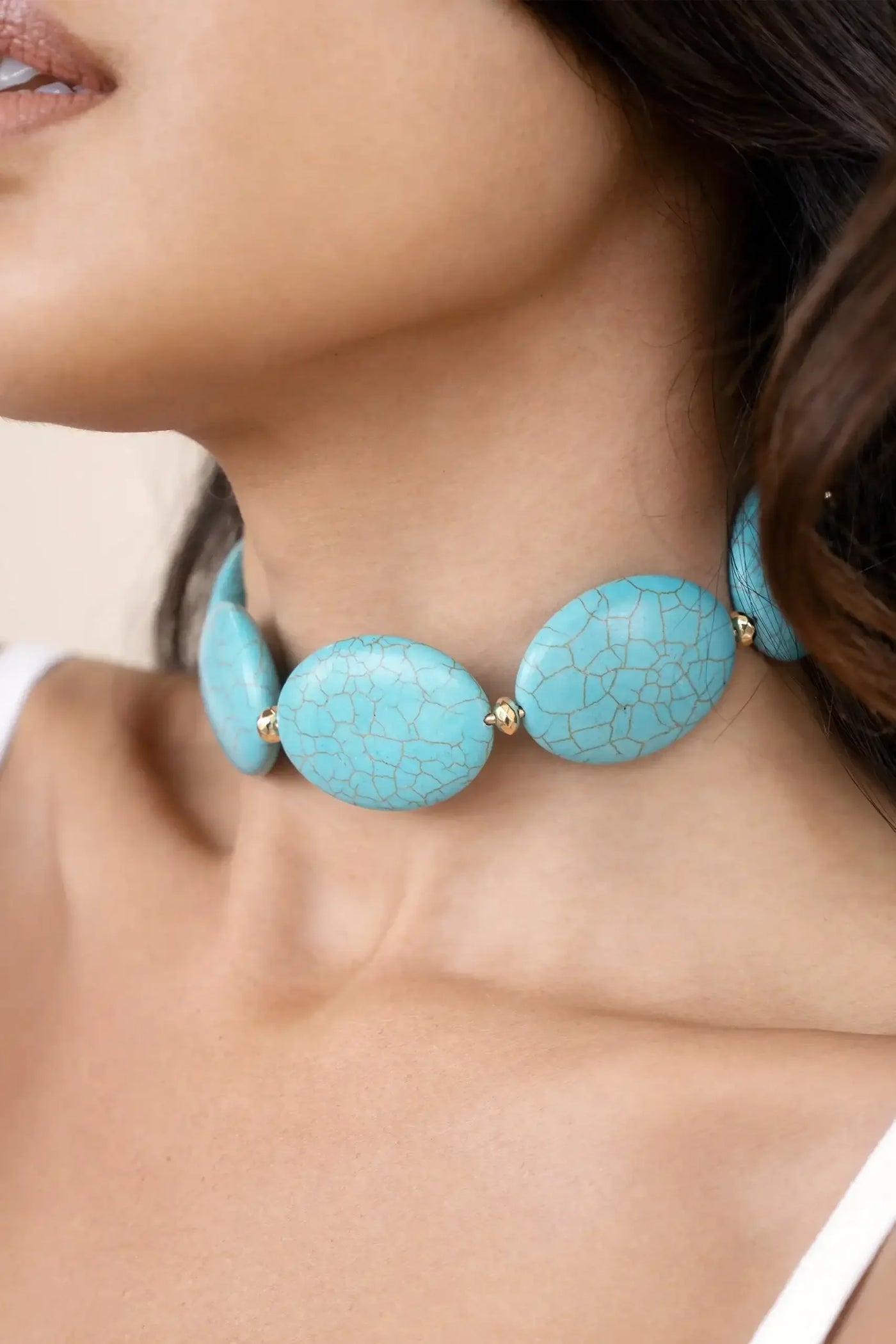 Oval Turquoise Stones Statement Choker