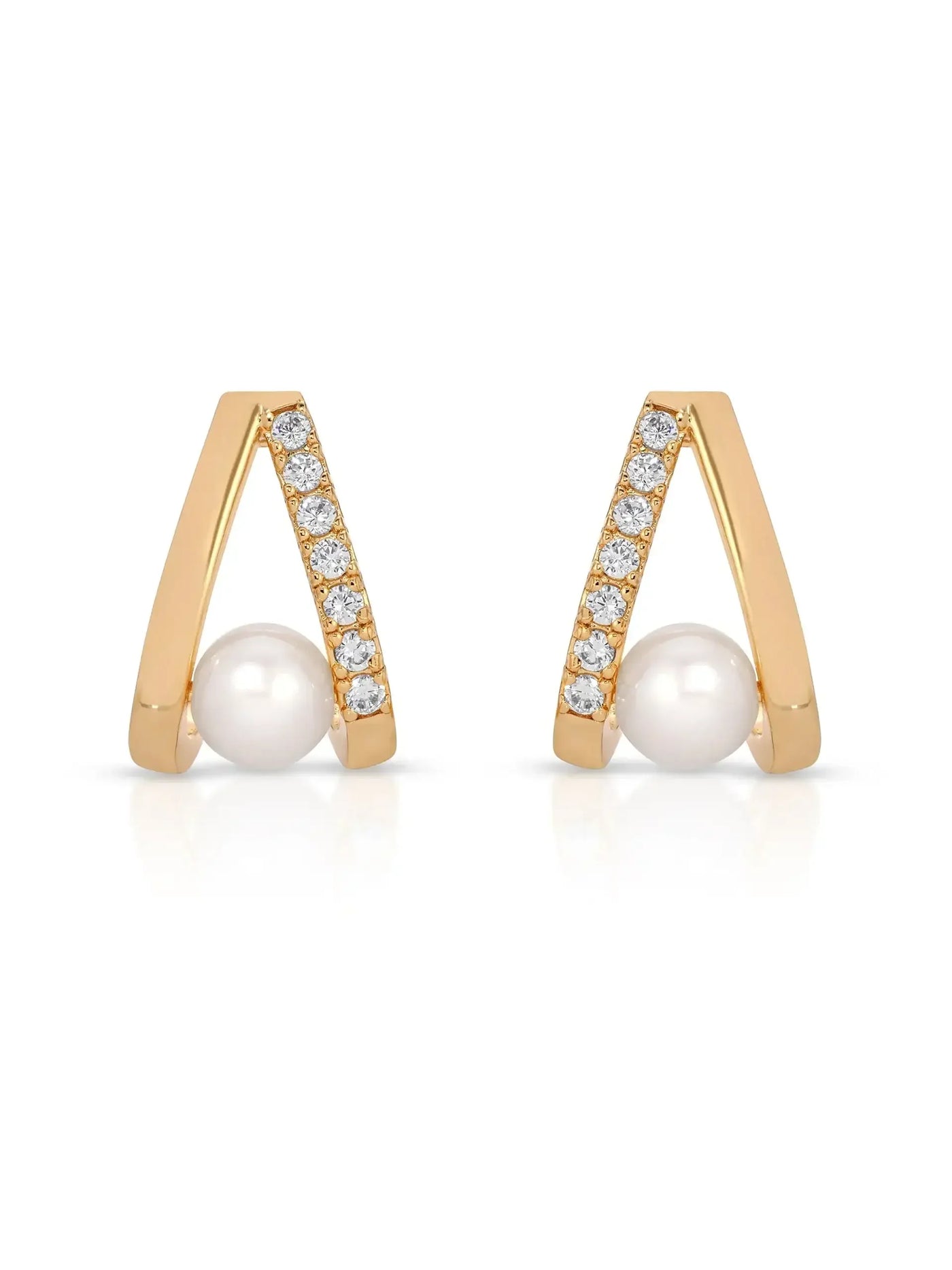 Pavé and Pearl Earrings