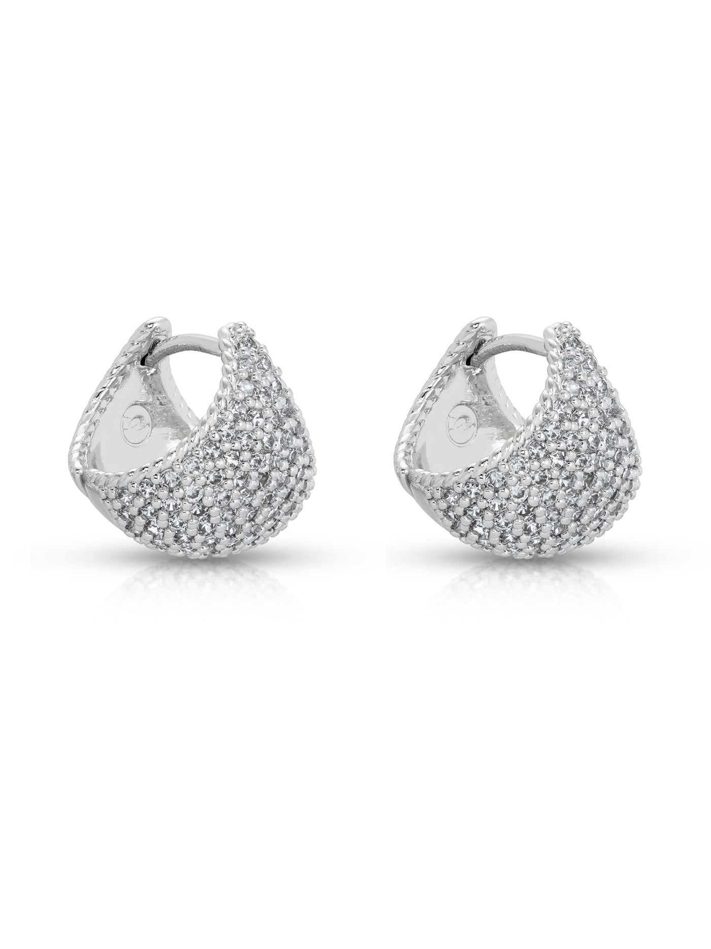 Pavé Encrusted Huggie Hoops