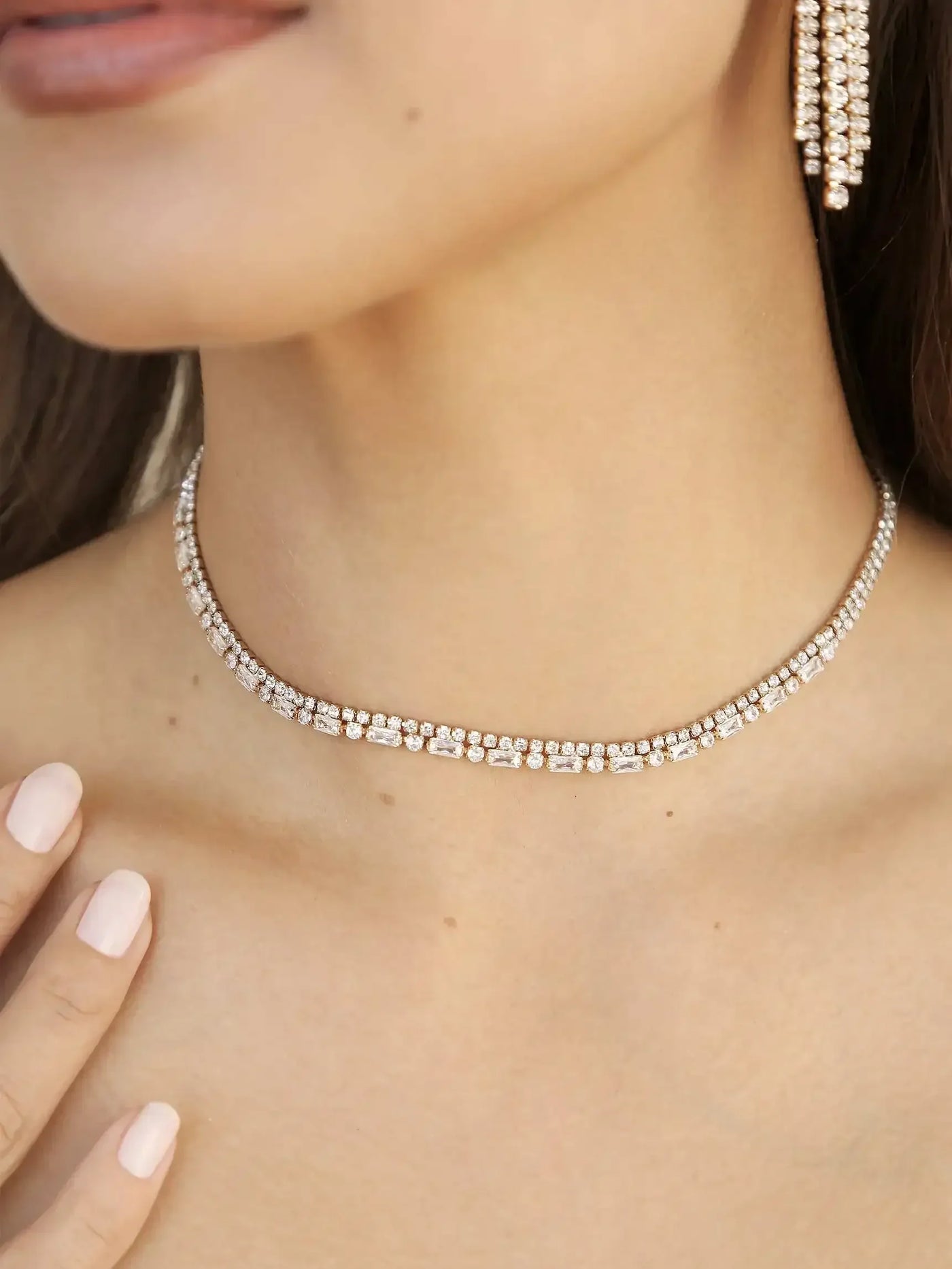 Dainty Crystal Strands Choker