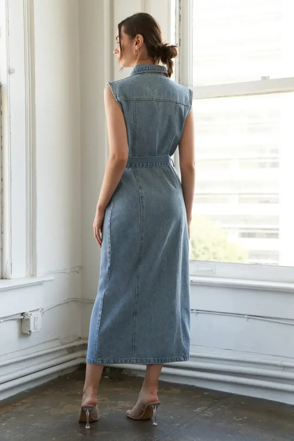 JUST FOLLOW ME - DENIM MIDI DRESS