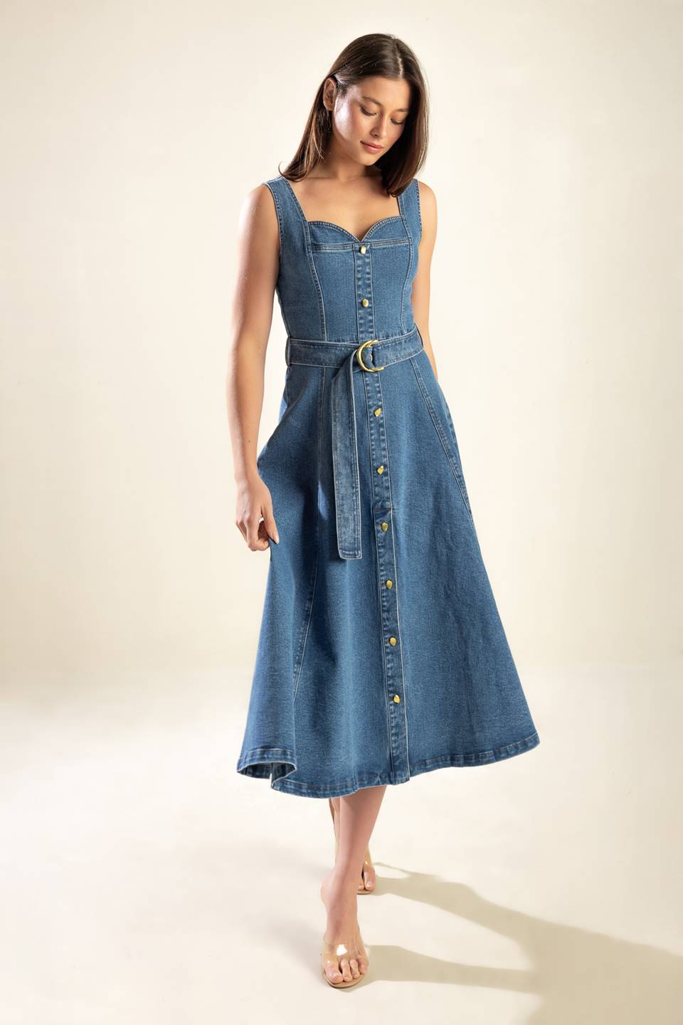 Lady Black Tie - Pretty Picture - Sweetheart Denim Dress