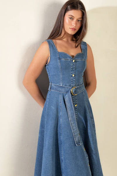 PRETTY PICTURE - SWEETHEART DENIM DRESS