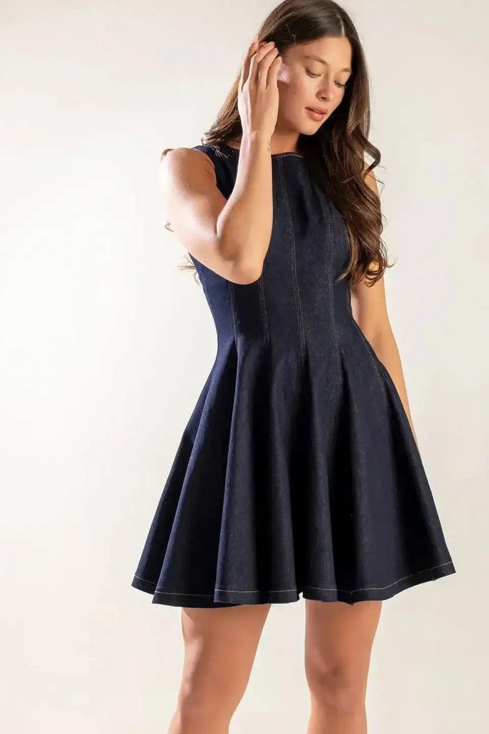 CLASSIC DARK DENIM MINI DRESS