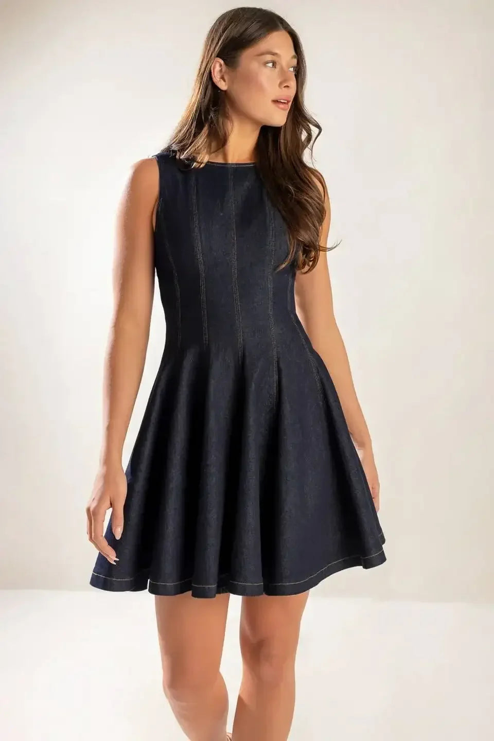 CLASSIC DARK DENIM MINI DRESS