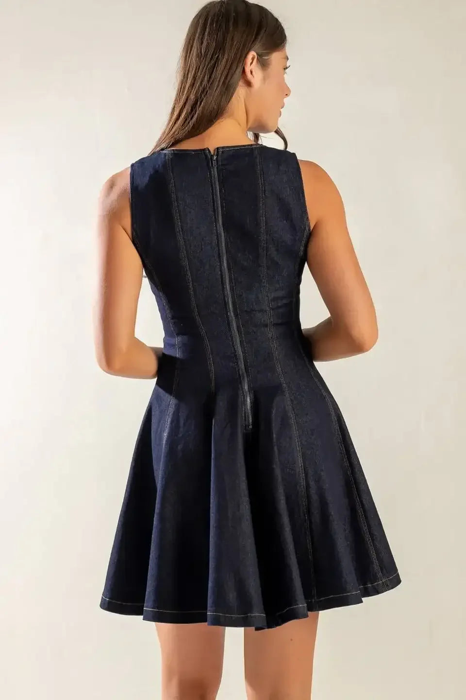 CLASSIC DARK DENIM MINI DRESS