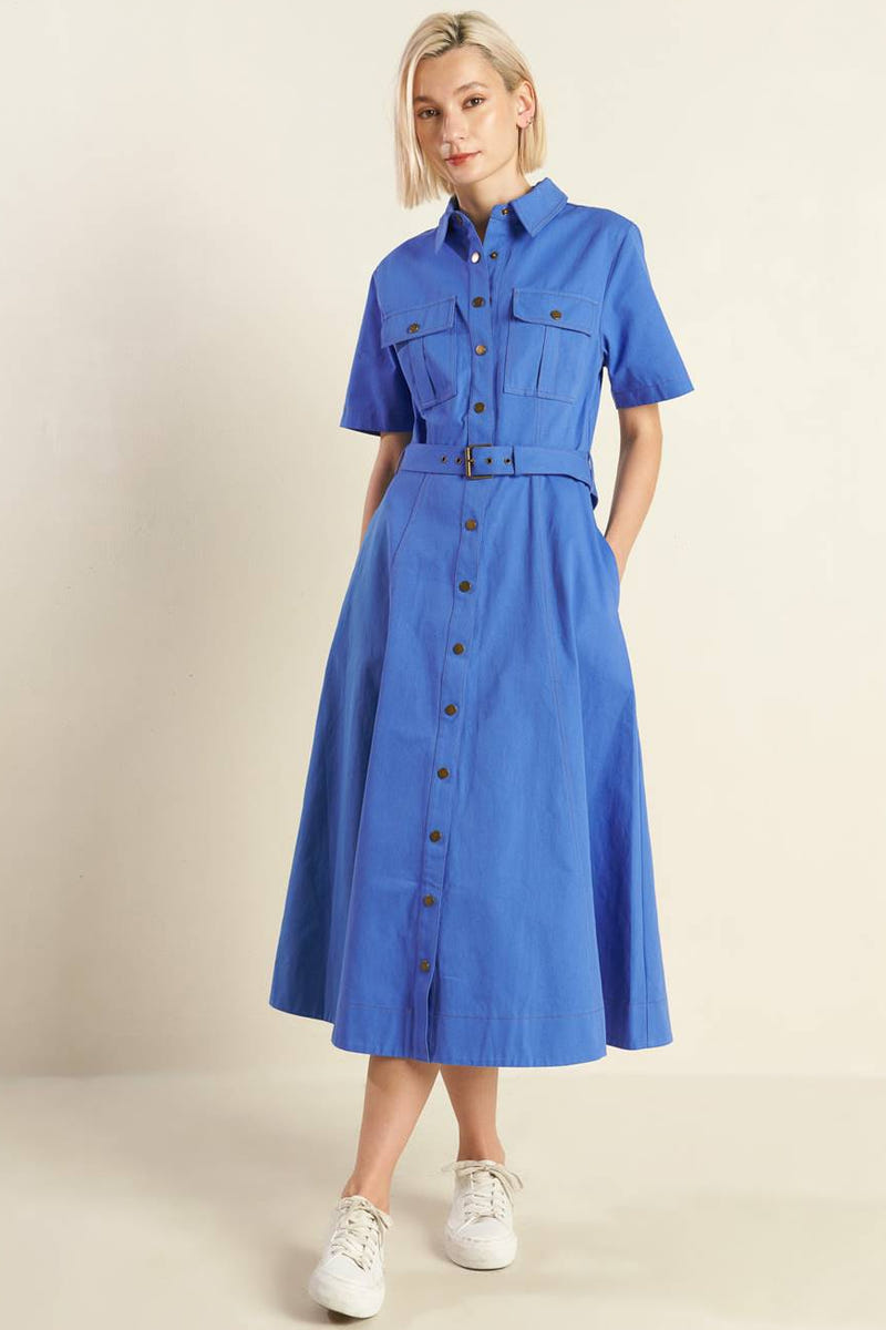 THE ESSENTIAL SHIRT DRESS - BLUE