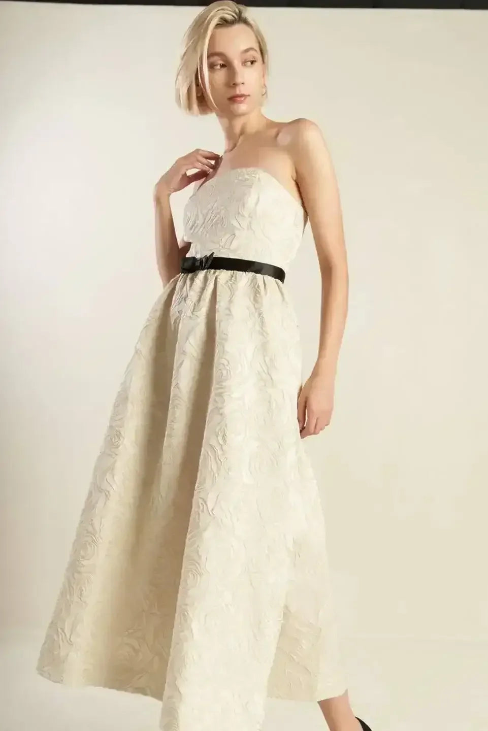 GET WHAT YOU NEED CHAMPAGNE MIDI DRESS