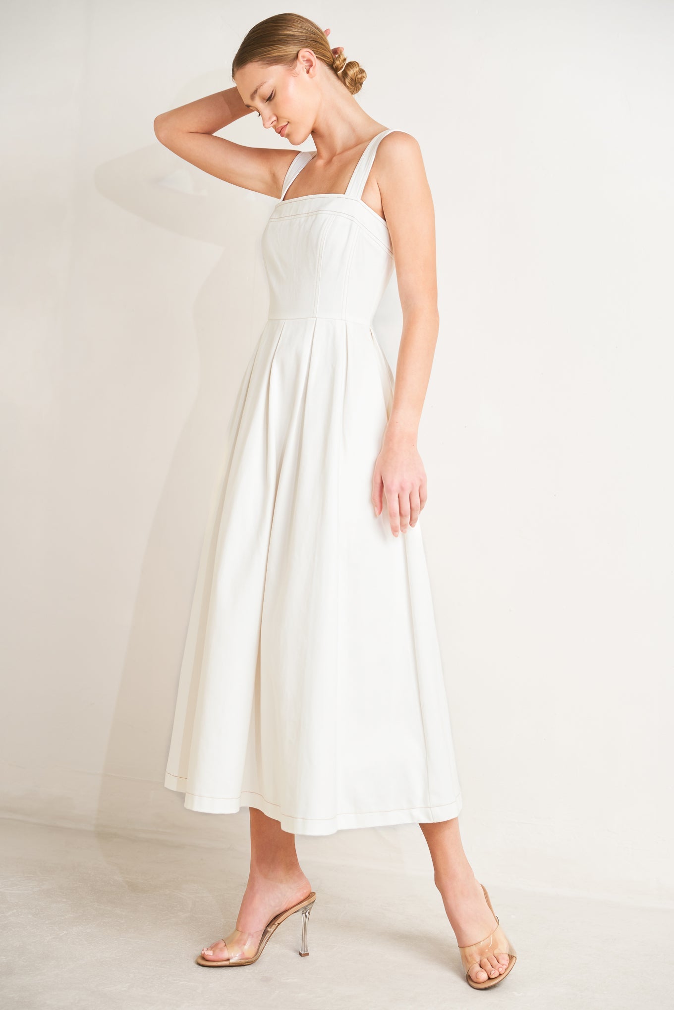 SERENE CHARM OFF White MIDI DRESS - FINAL SALE - OFF White / S SERENE CHARM OFF White MIDI DRESS - FINAL SALE - OFF White / S