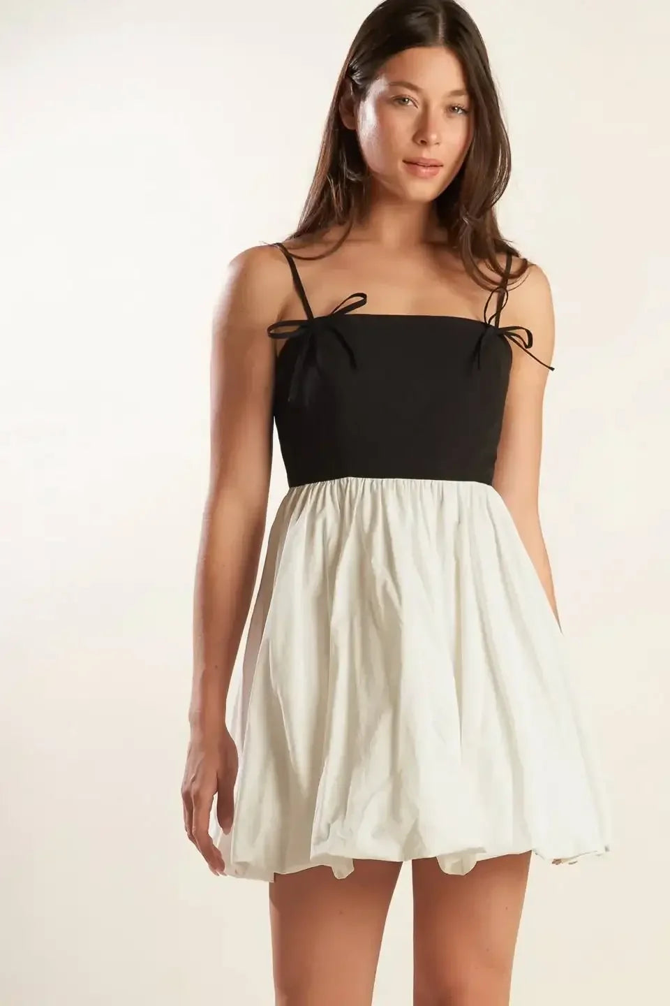 SLAY ALL DAY - BLACK & WHITE MINI DRESS