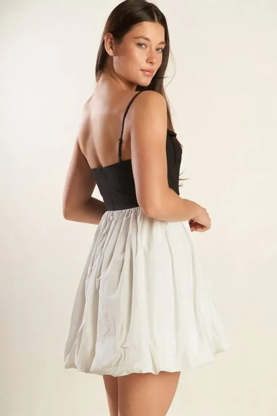 SLAY ALL DAY - BLACK & WHITE MINI DRESS