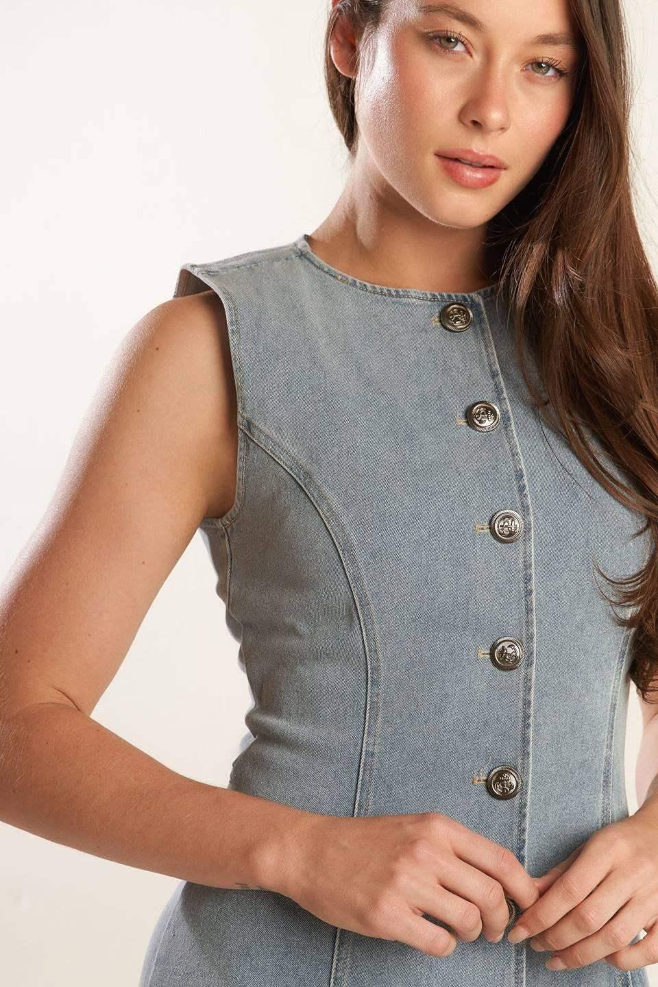 NAUTICAL & NICE - LIGHT DENIM - MIDI DRESS