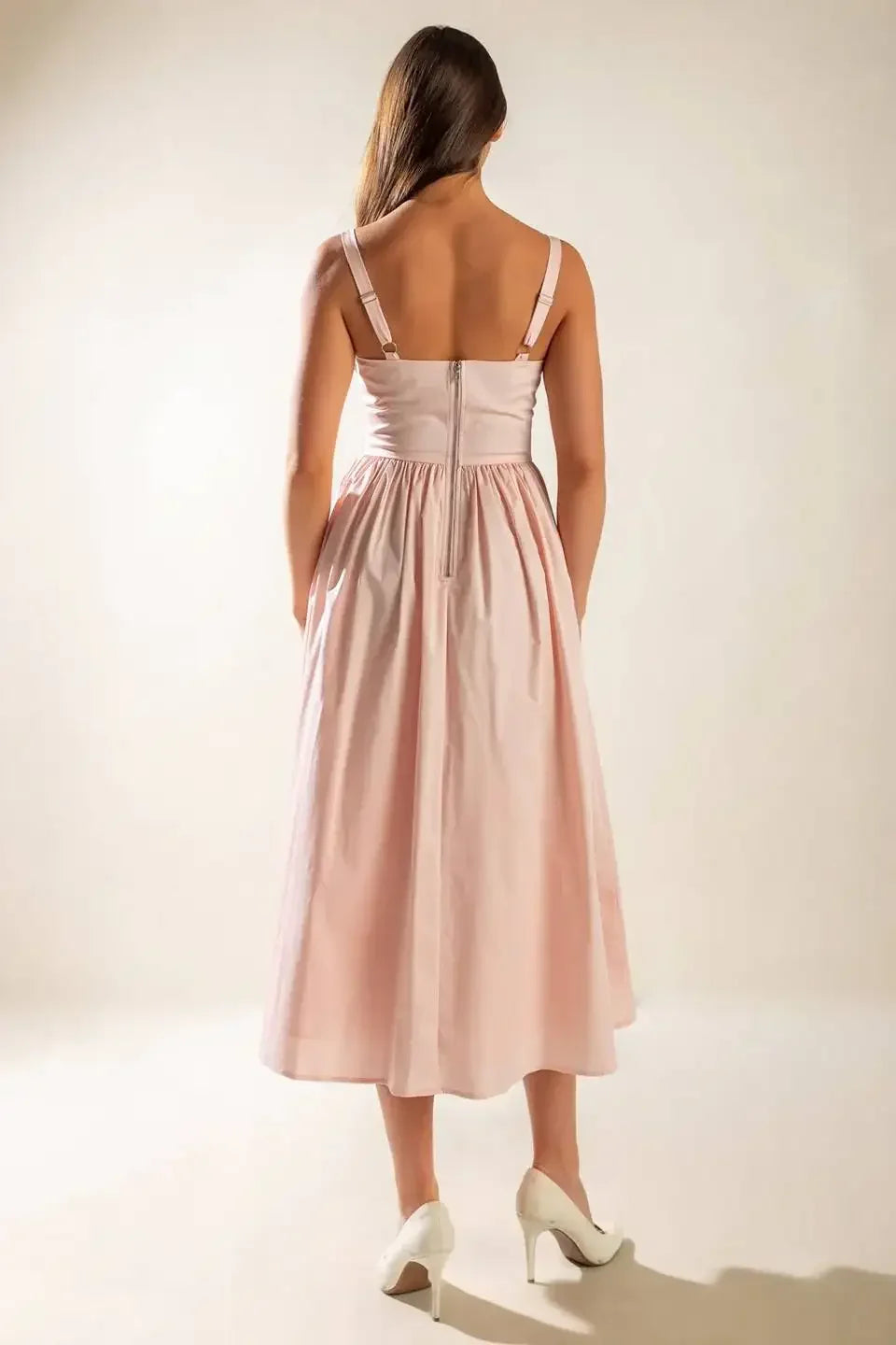 EASILY LOVED - RUCHED MIDI DRESS