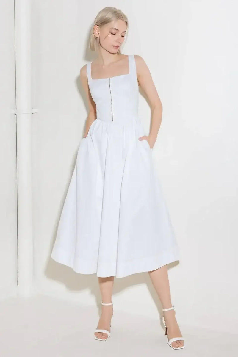CATCH THE SUN WHITE MIDI DRESS