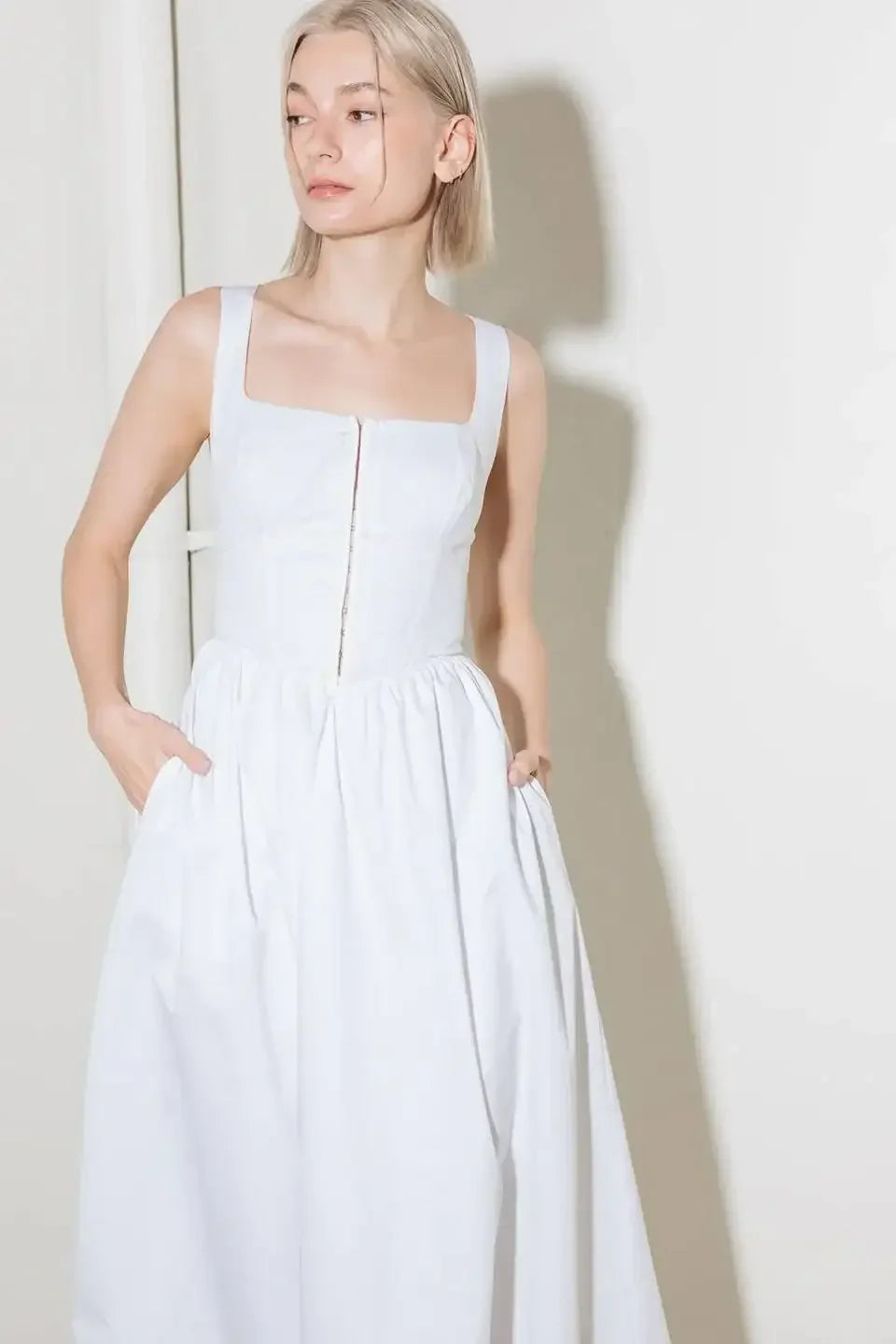 CATCH THE SUN WHITE MIDI DRESS