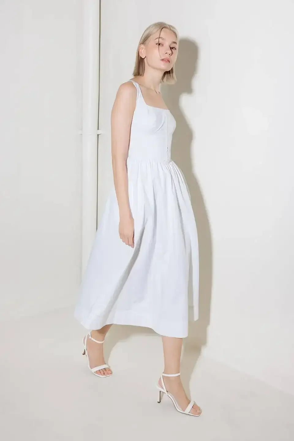 CATCH THE SUN WHITE MIDI DRESS